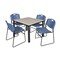 Kee/Zeng Square Maple Table/4 Blue Chairs, Square, 36", 36" W, 29" H, Maple TB3636PLBPBK44BE - alternate 1